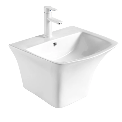 مغسلة سيراميك معلقة على الحائط من VERAGO - أبيض 53×45 سم