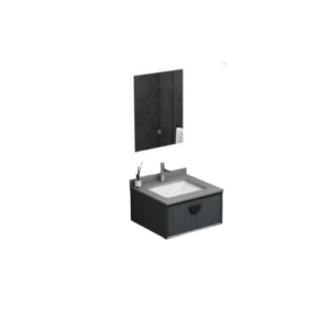 مغسلة حمام من خشب بلايوود بسطح رخام صناعي - VERAGO - 60 سم - رمادي