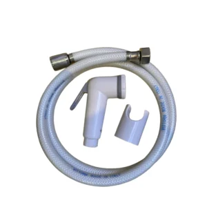 شطاف يدوي بلاستيكي مع خرطوم مرن وحامل حائطي للحمام - VITTORIA V-23