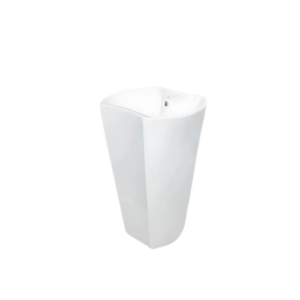 مغسلة خزفية بتصميم برميل مودرن — WSN (أبيض)
