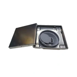 صندوق صرف أرضي XFind 15×15 سم — غطاء ستانلس ستيل مع مانع روائح — فضي