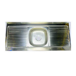 حوض مطبخ ستانلس ستيل موديل Z مع صينية تجفيف — حوض واحد 120×60 سم