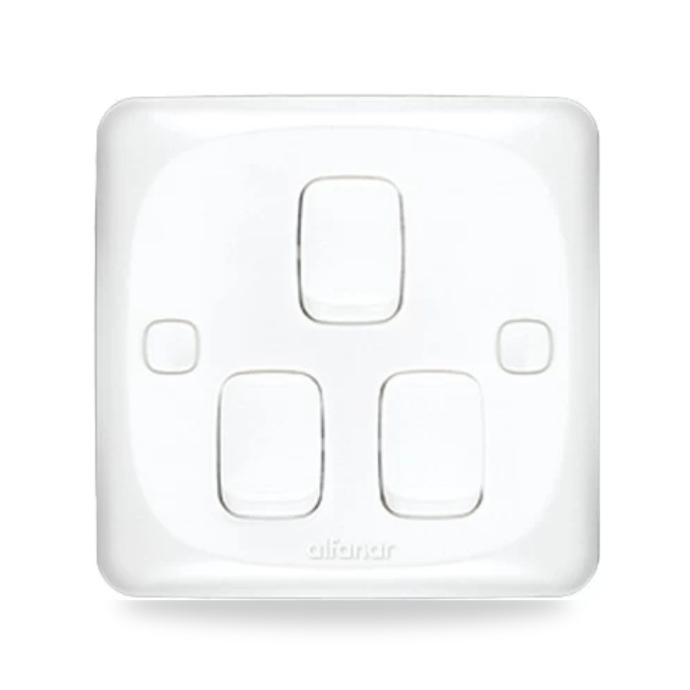 مفتاح كهرباء ثلاثي 10 امبير 1 طريق 7×7 سم الفنار موديل 222