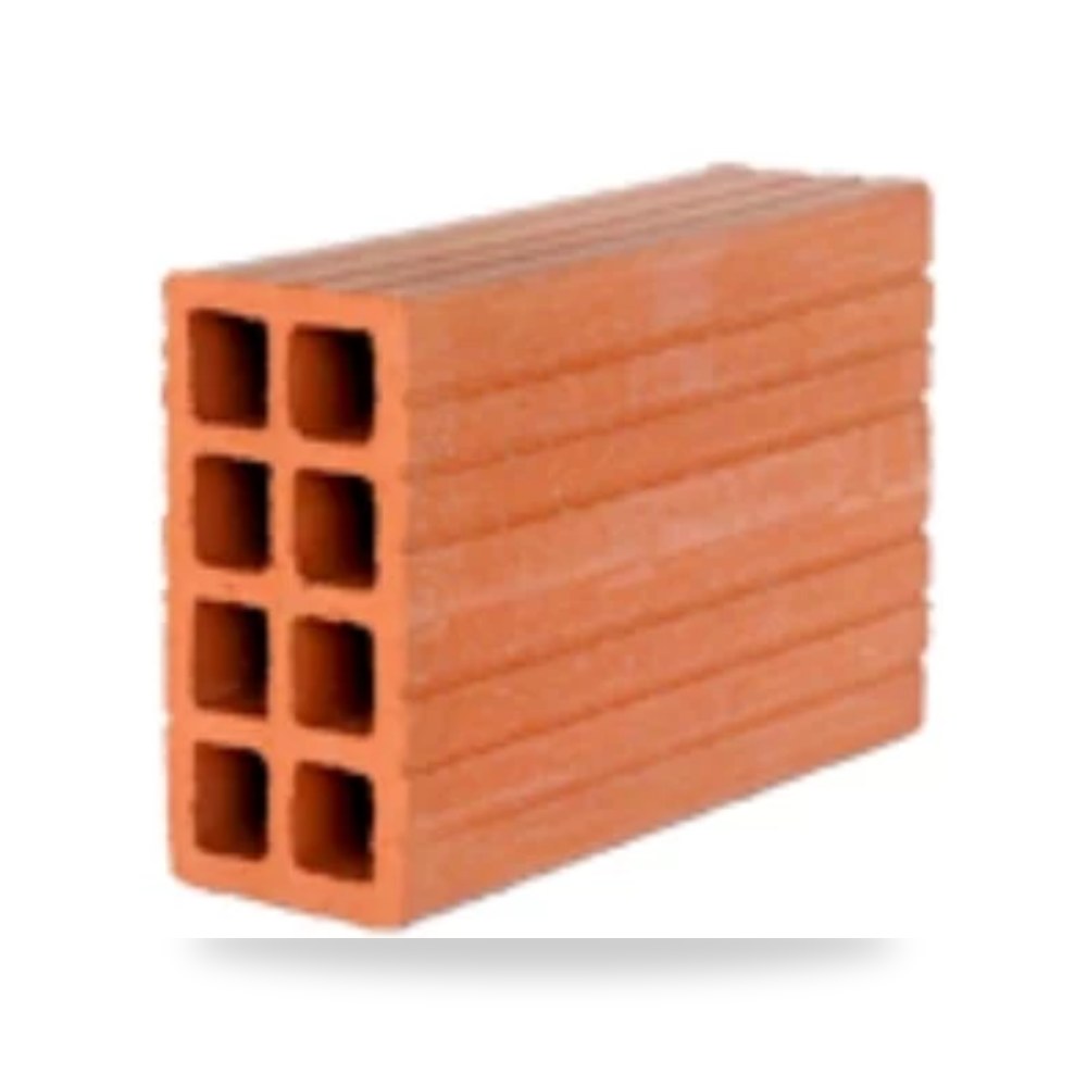 طوب احمر مفرغ 8 فتحات 30 × 20 × 10 سم وزن 4.9 أحمر اليمامة موديل 323