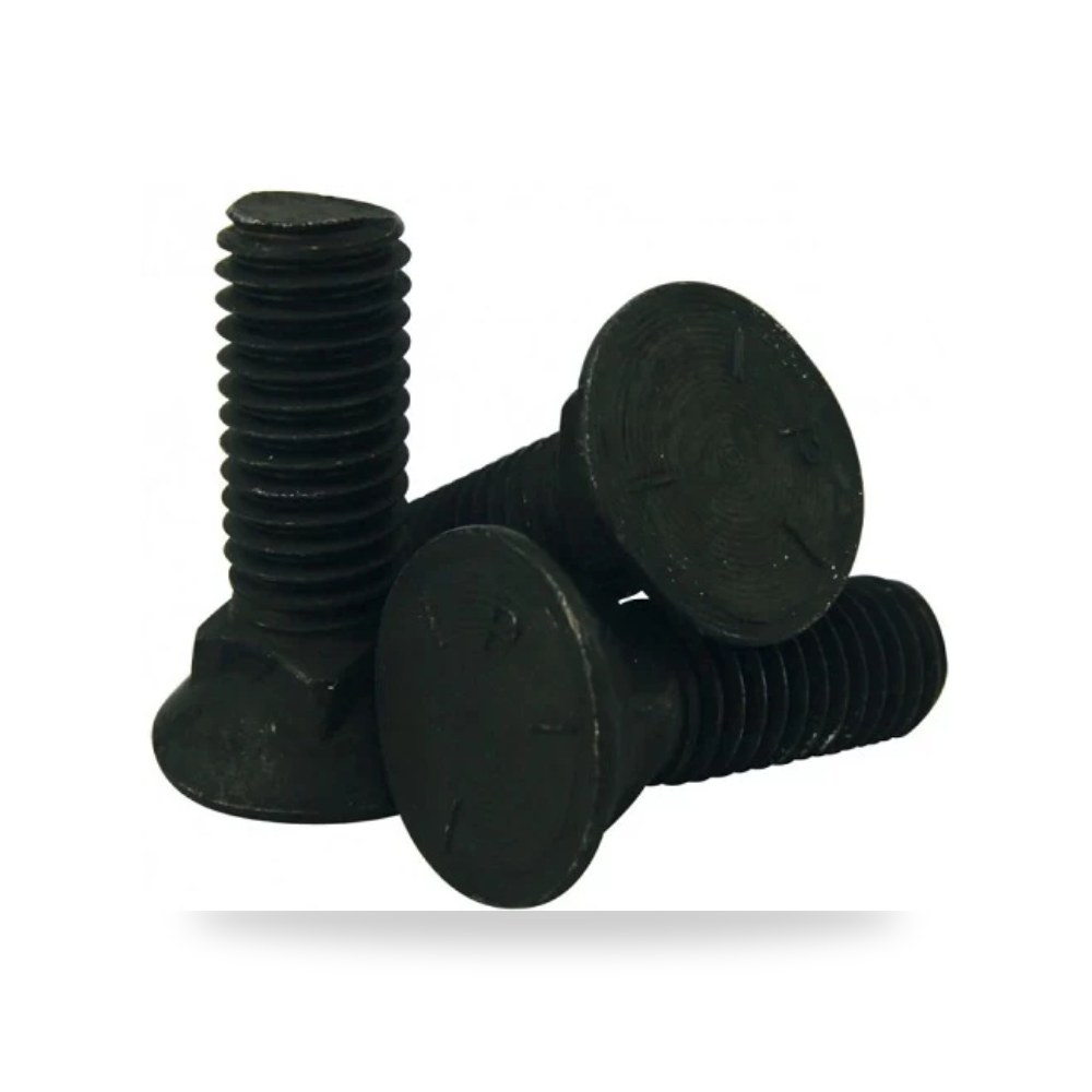 برغي حراثة 1 - 2×3 بوصة صلب اسود رأس دائري مسطح أسود موديل 599