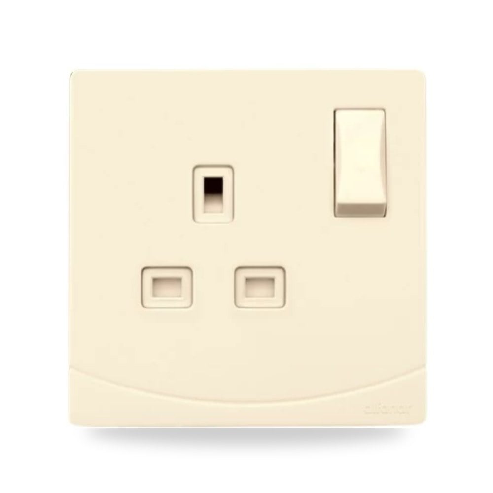 فيش كهرباء بمفتاح ثنائى القطب 13 أمبير 7 × 7 الفنار موديل omnia-size-7x7-colour-beige-782
