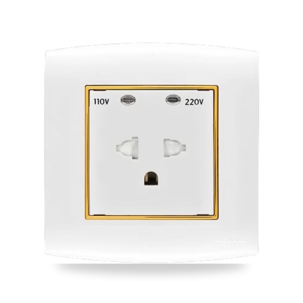 فيش عالمي ثلاثي الفتحات 16 أمبير 7 × 7 سم الفنار موديل omnia-size-7x7-colour-502