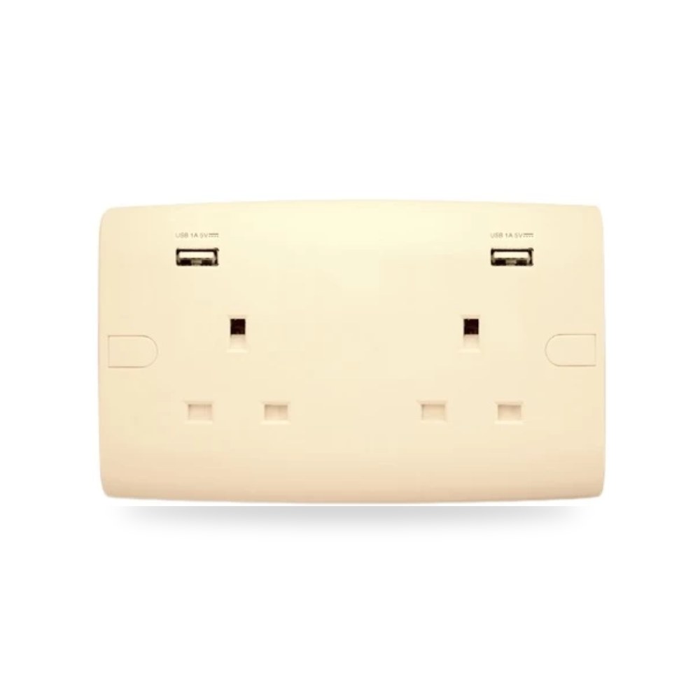 فيش كهرباء مع شاحن USB مزدوج 13 أمبير 7 × 14 الفنار موديل