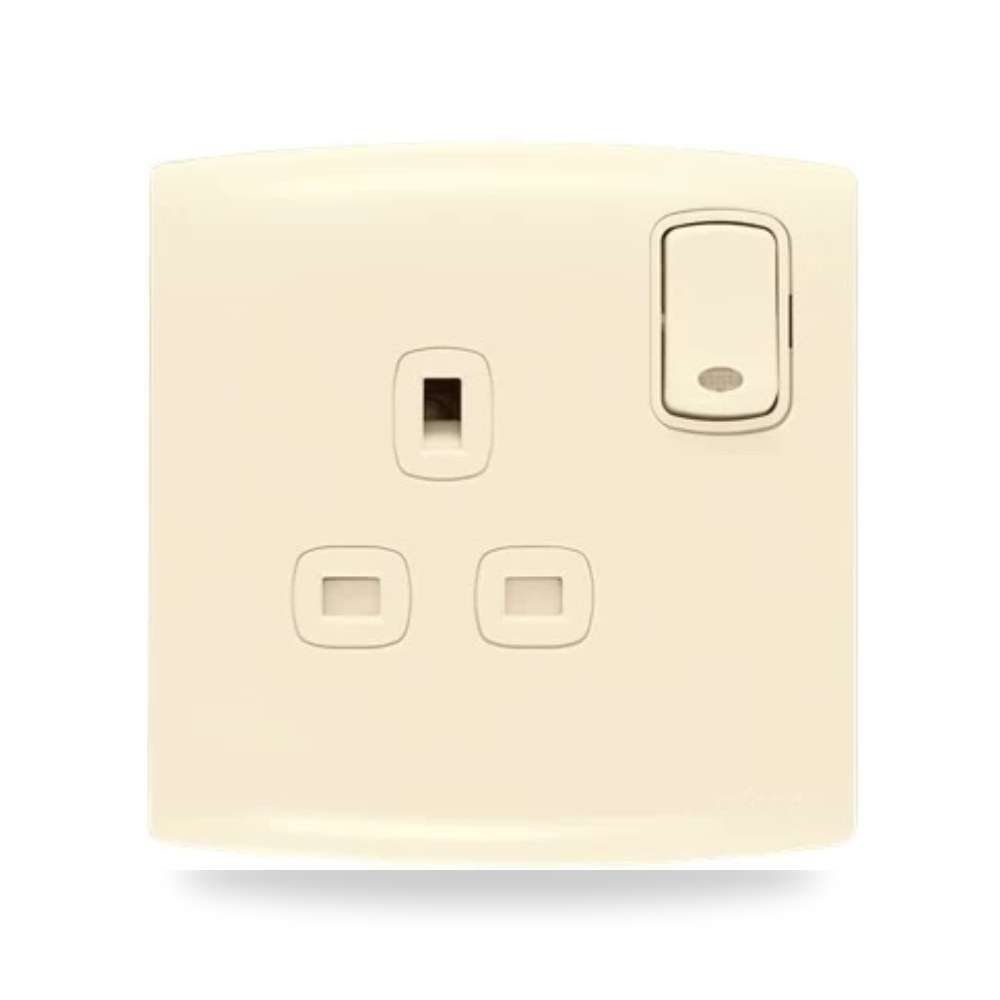 فيش كهرباء بمفتاح ثنائي القطب ولمبة إشارة 13 الفنار موديل alf-size-7x7-colour-beige-480