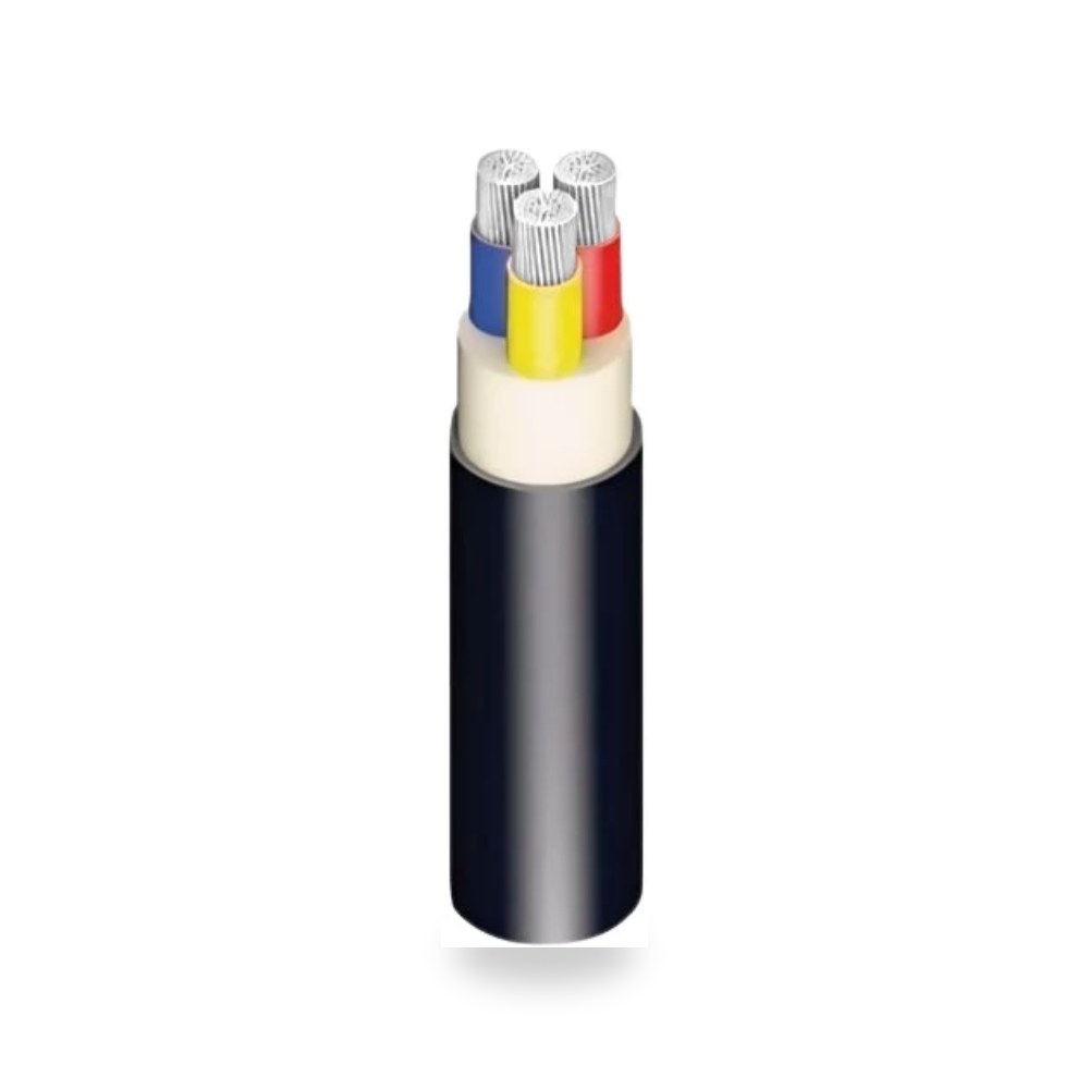 كابل المنيوم مجدول 3 خطوط XLPE - PVC 250 متر كابلات الرياض موديل 696