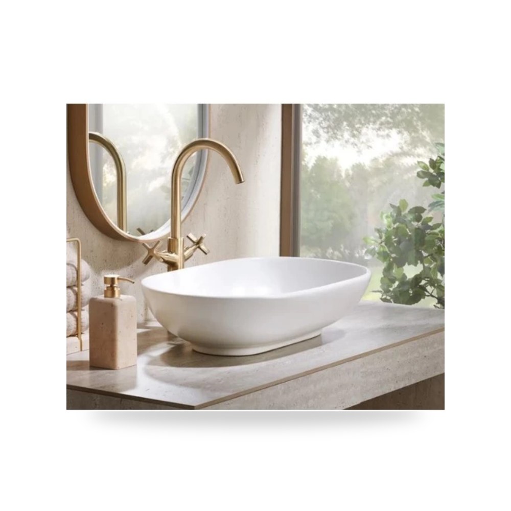 مغسلة كاونتر ابيض موديل counter-porcelain-wash-basin-58539175-cm-white-color-755