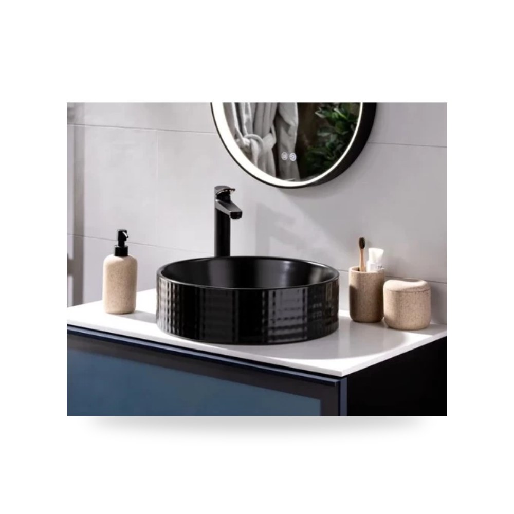 مغسلة كاونتر اسود مطفي موديل counter-porcelain-basin-matte-black-color-4040135-cm-873