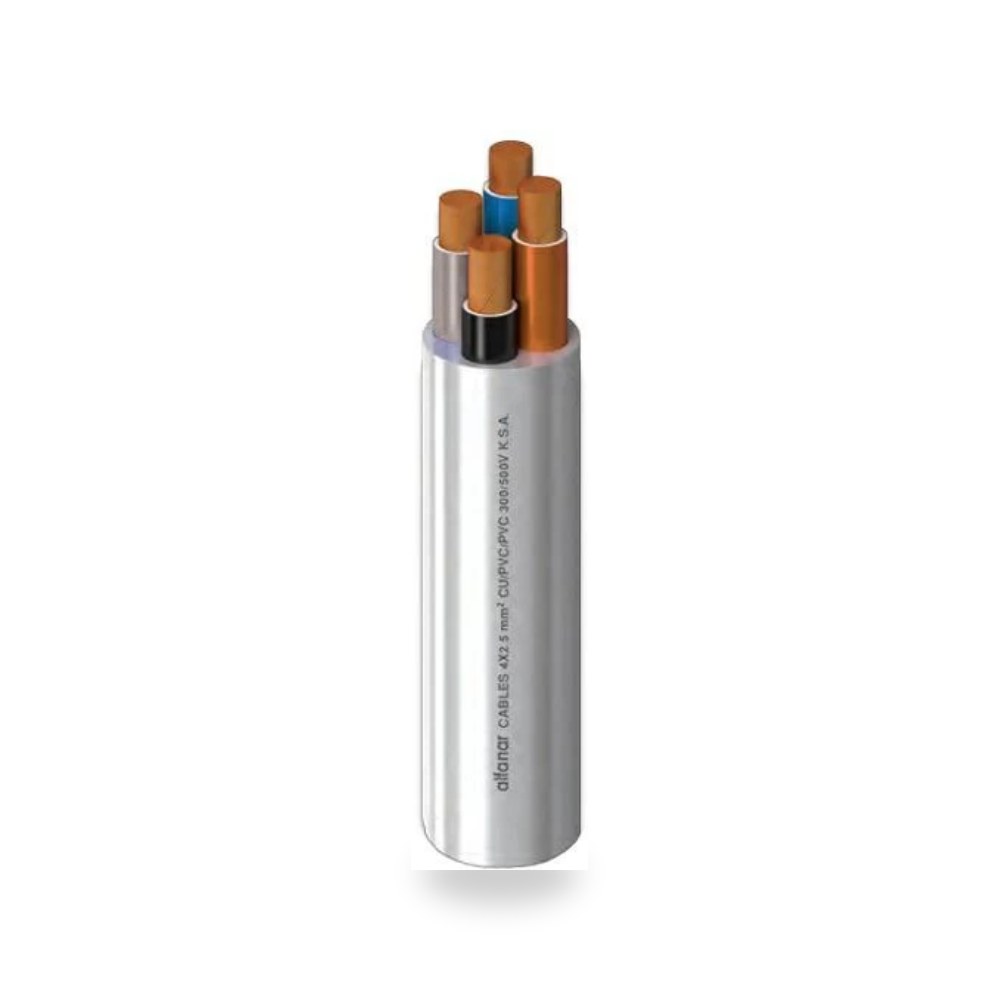 كابل نحاس مرن 4 خطوط مقاس 4 × 6 مم² الفنار 642 جهد 300 - 500V معزول ومغلف PVC