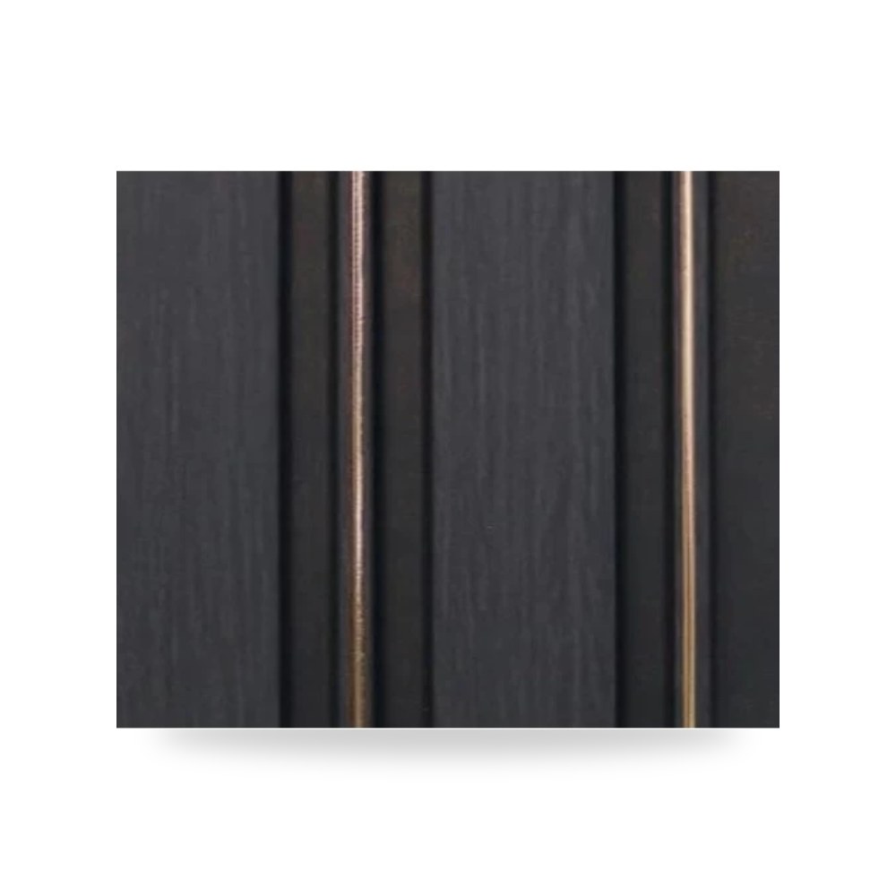 ألواح بديل الخشب WPC مضلع ديكوري للجدران مقاس 290 × 16 سم بسماكة 20 مم مضلع لون أسود فحمي