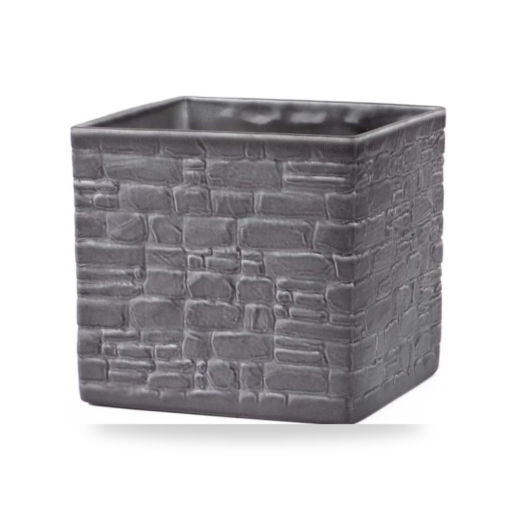 وعاء نباتات فايبر اسمنتى 34 × 31 سم، رمادى غامق موديل 316