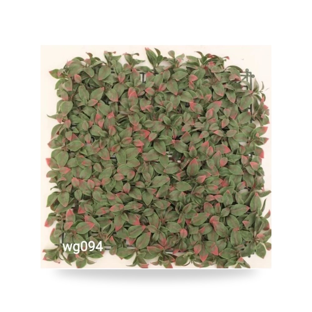 اعشاب صناعيه جداريه(2D) اخضر مع وردي موديل wg-094-green-with-pink-color-622