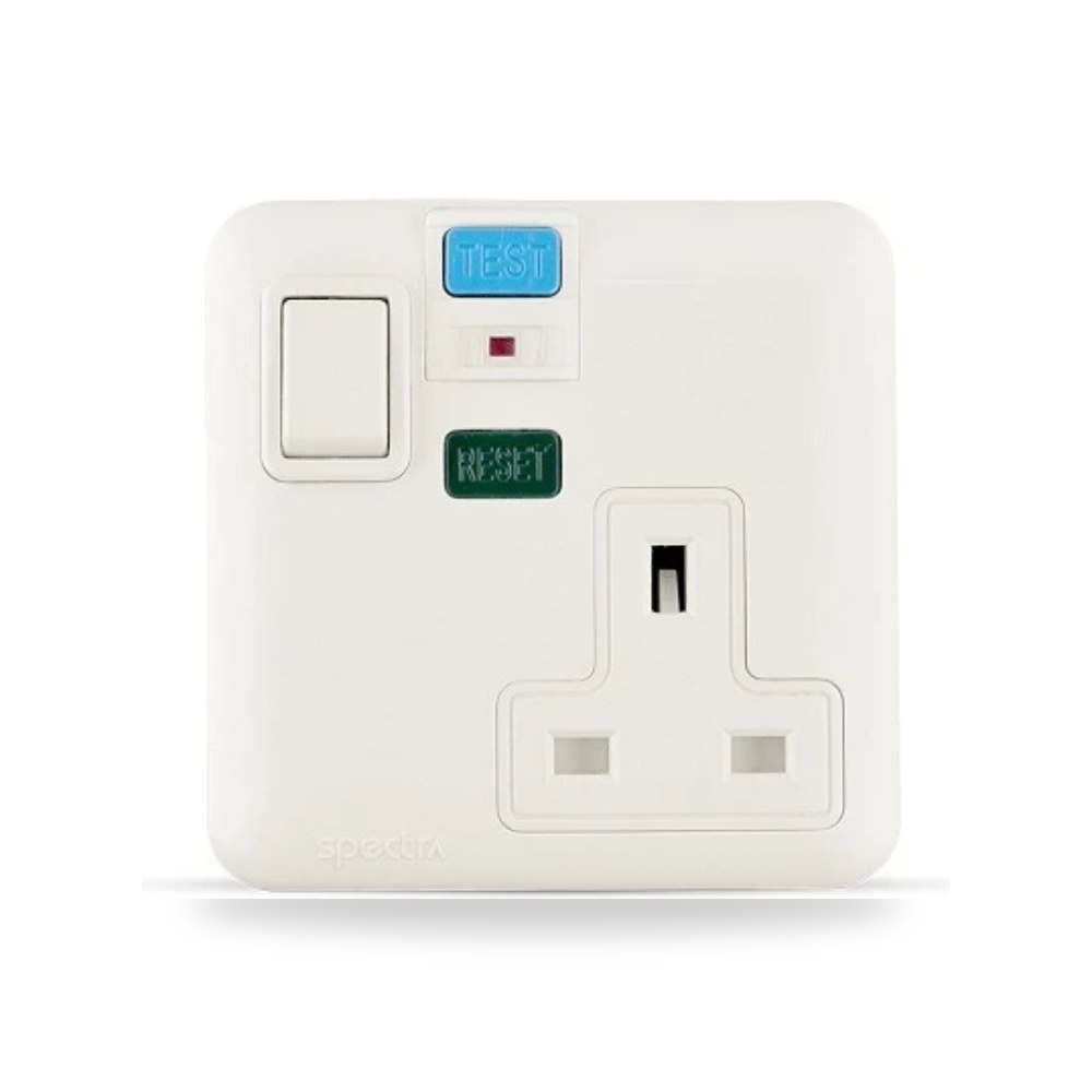 فيش RCD مفرد بمفتاح ثنائي القطب 13 امبير، شركة اكفأ الحديثة للصناعة (SPECTRA) موديل 251