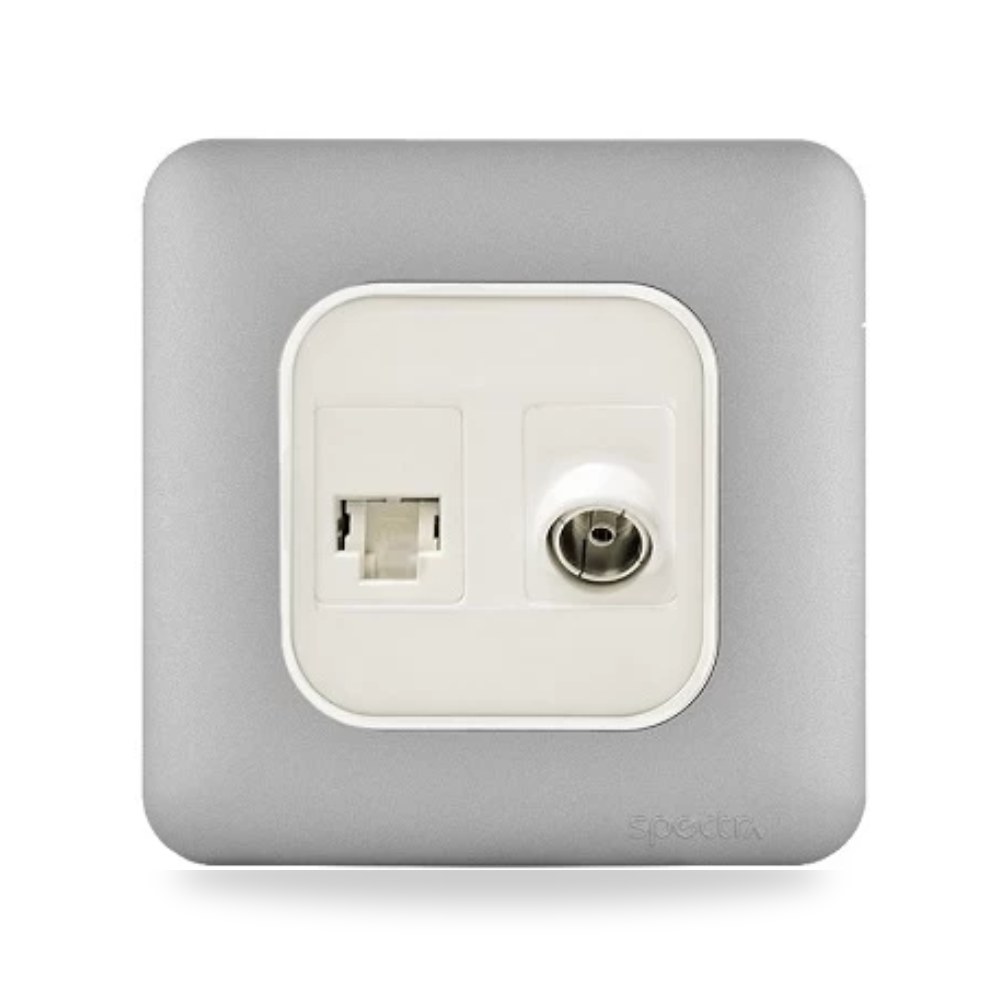 فيش RJ11 6P6C فيش تليفزيون مائل 7×7 سم، لون شركة اكفأ الحديثة للصناعة (SPECTRA) موديل 822