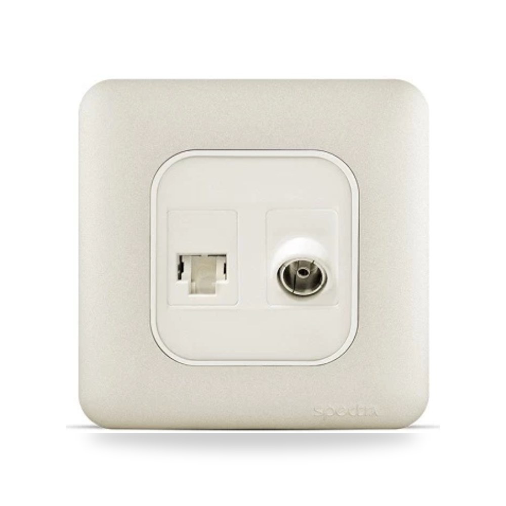 فيش RJ11 6P6C فيش تليفزيون مائل 7×7 سم، لون شركة اكفأ الحديثة للصناعة (SPECTRA) موديل 183