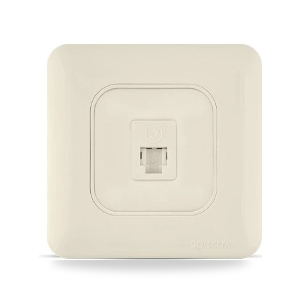 فيش RJ11 مع غطاء أمان 6P6C مفرد، 7×7 سم، بيج شركة اكفأ الحديثة للصناعة (SPECTRA) موديل 151
