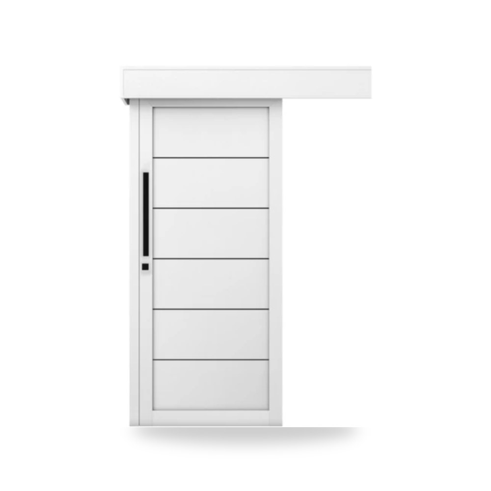 باب سحاب خشبي بريميوم فاخر بتصميم عصري 265 × 110 سم لون أبيض موديل 671 Bm01