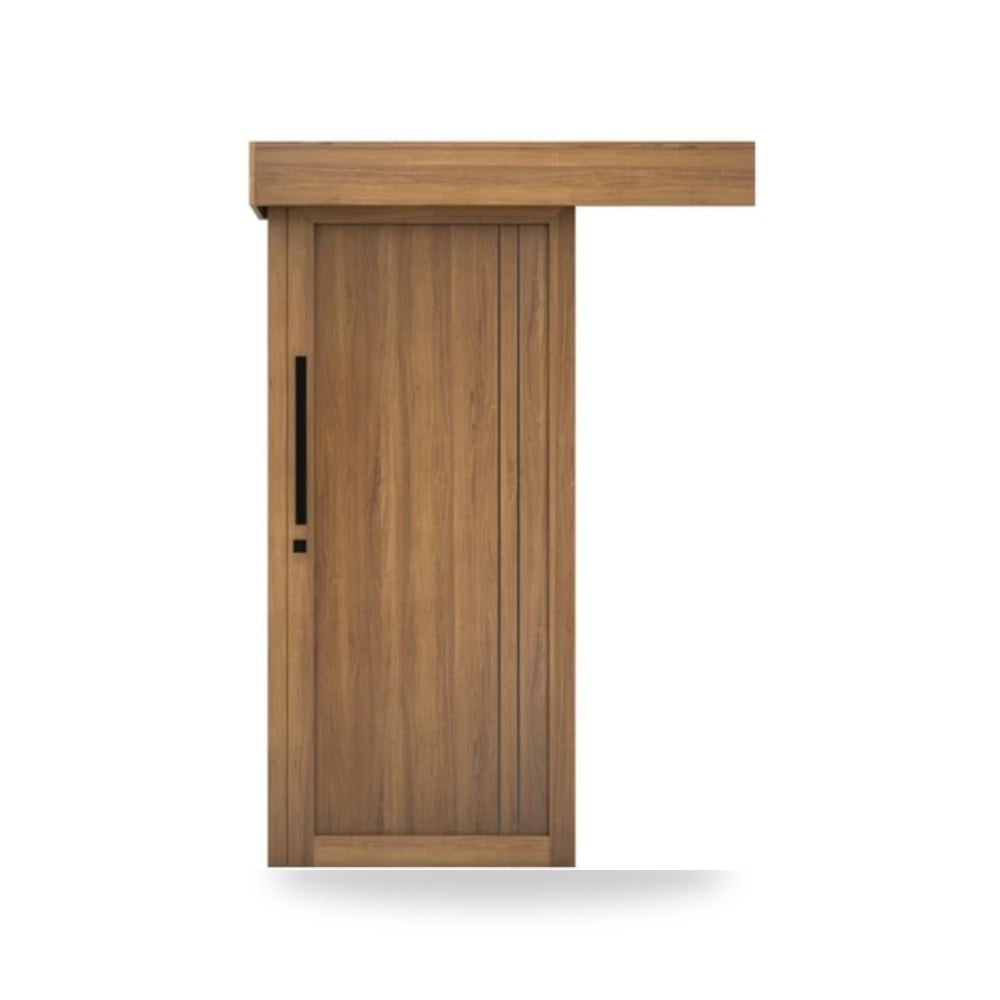 باب سحاب خشبي 110 × 265 سم سمك 6 سم بيج غامق مقاوم للرطوبة - BM02 موديل bm02-200