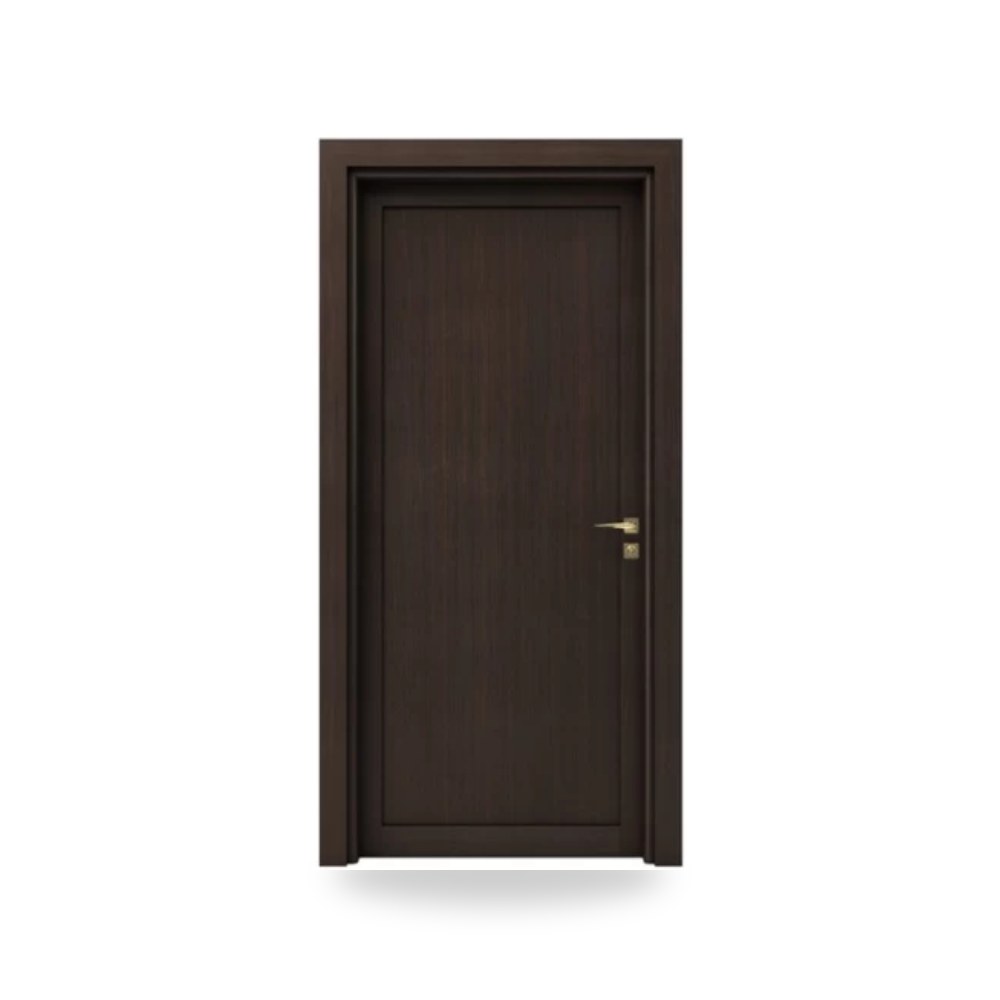 (Matkel) - باب خشبي مفرد فاخر - 115 × 235 سم - سمك 6 سم - باللون البني الطبيعي - مقاوم