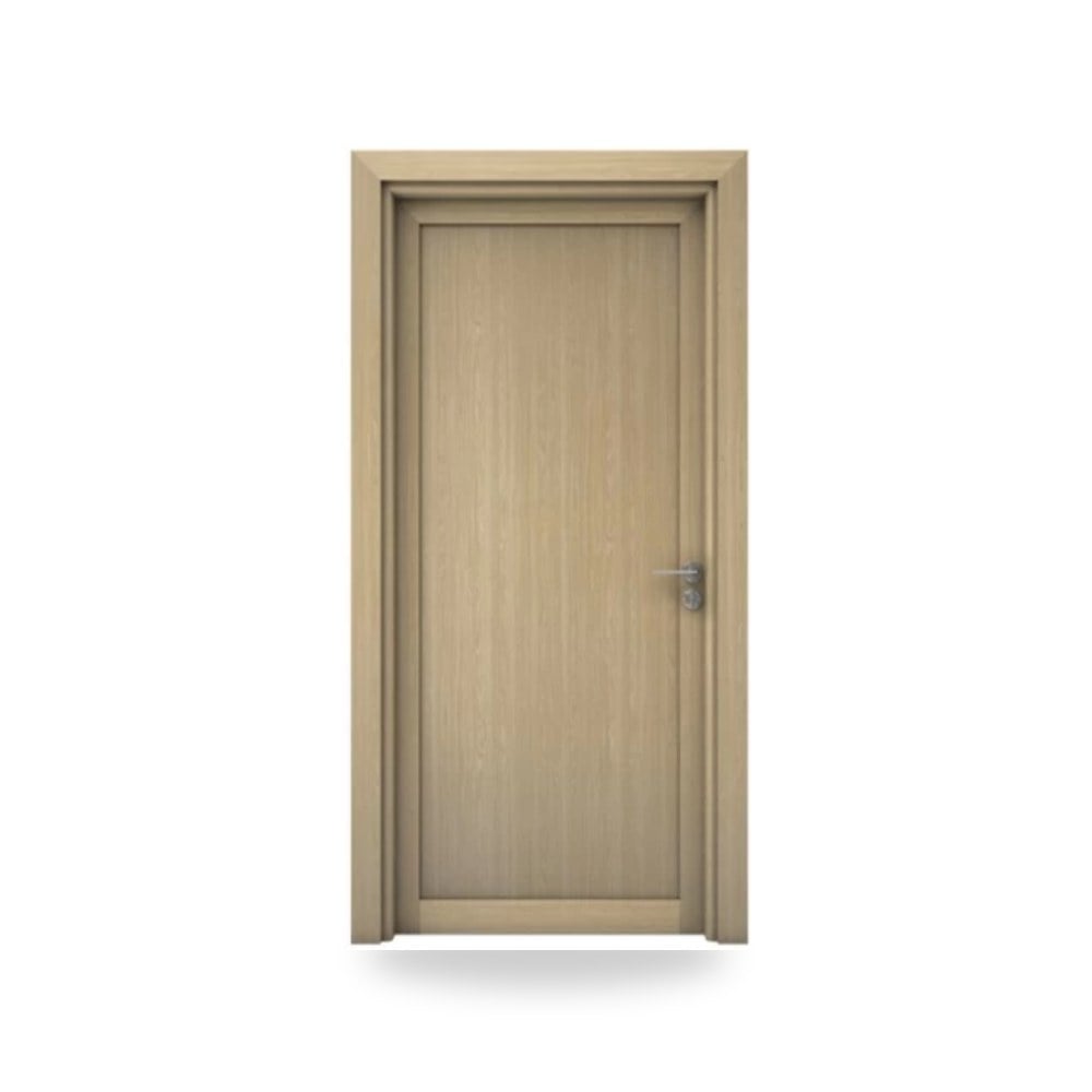 باب خشبي مفرد فاخر - 115 × 235 سم - سمك 6 سم - باللون البيج العصري - موديل TR17 موديل