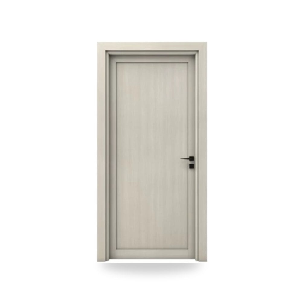 باب خشبي مفرد فاخر - 115 × 235 سم - سمك 6 سم - بتشطيب معماري أنيق - مقاوم للرطوبة