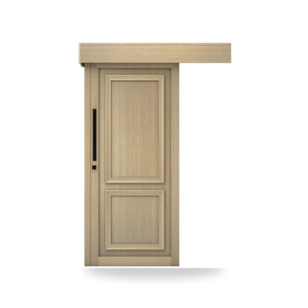باب سحاب خشبي معماري - 110 × 265 سم - سمك 6 سم - باللون البيج العصري - موديل EX02 موديل