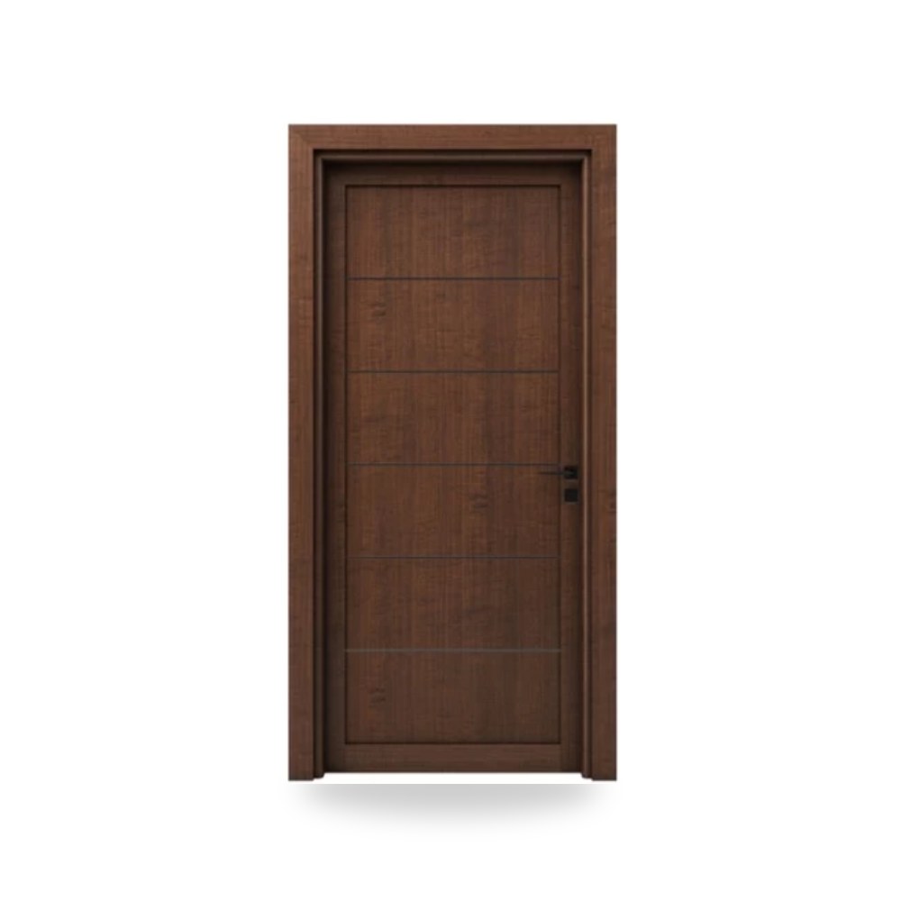 باب سحاب خشبي 115 × 235 سم سمك 6 سم بني غامق مقاوم للرطوبة - BM01 موديل bm01-854