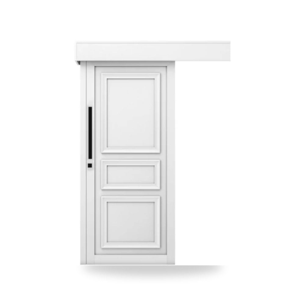 باب سحاب خشبي معماري - 110 × 265 سم - سمك 6 سم - باللون الأبيض النقي