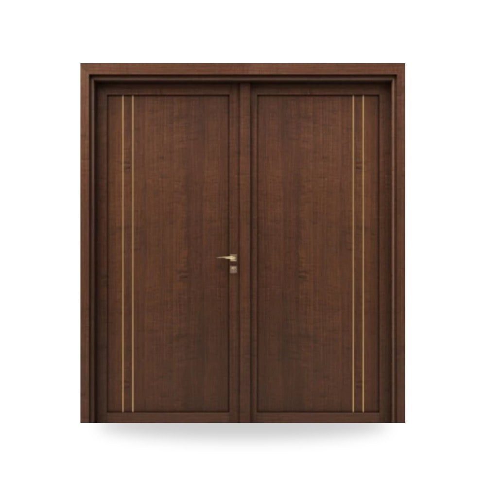 باب مزدوج بريميوم مقاس 220 × 235 سم سماكة 6 سم لون بني غامق - GM02 موديل 404