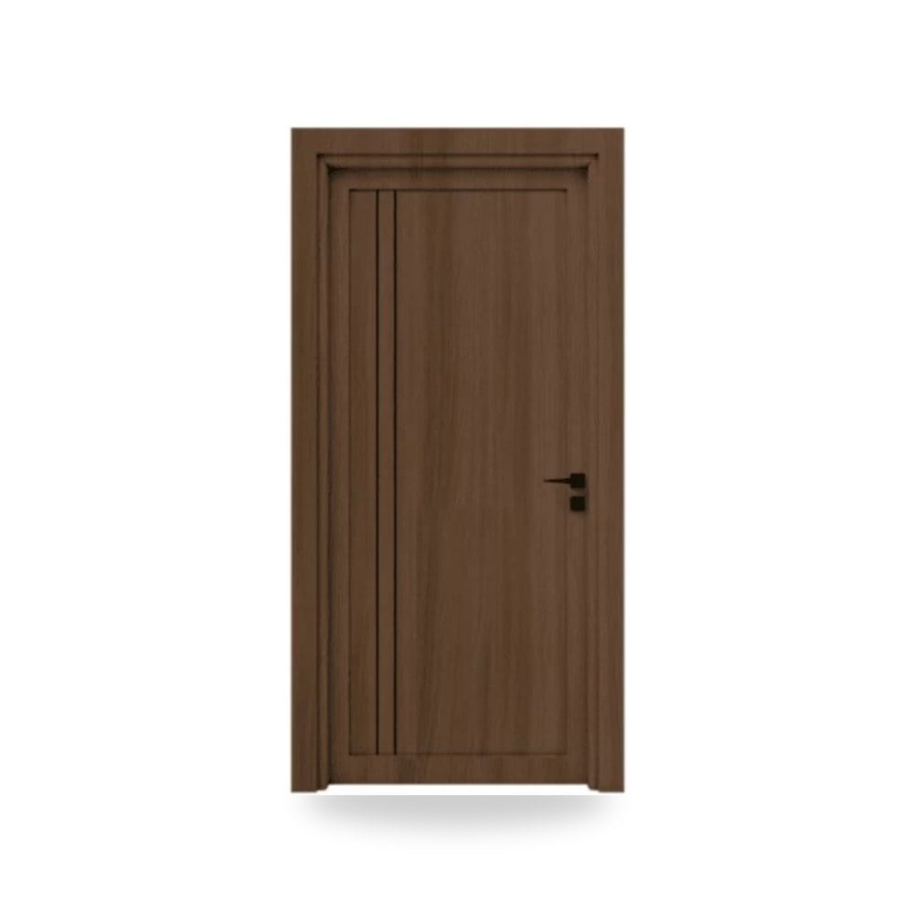 باب خشبي مفرد فاخر - 115 × 235 سم - سمك 6 سم - باللون البني الطبيعي - موديل BM02 موديل