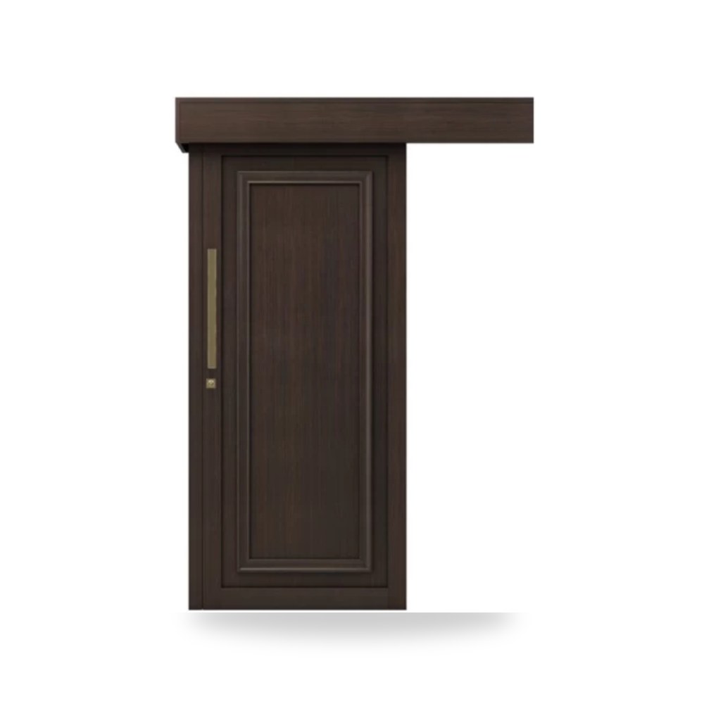باب سحاب خشبي بريميوم فاخر بتصميم عصري 110×265 سم لون بني موديل ex07-433 YT-78137442