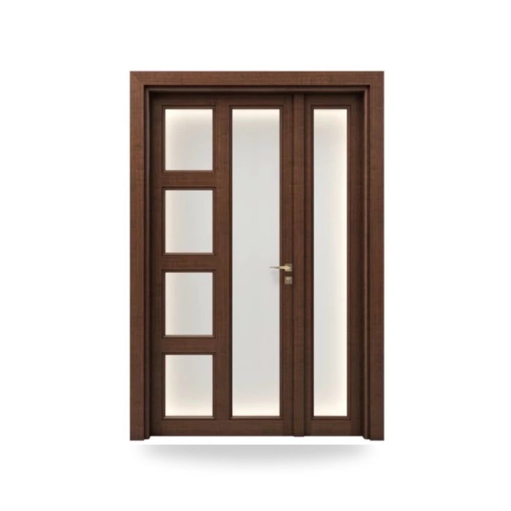 باب خشبي ونصف 160 × 235 سم سمك 6 سم بني - موديل number-gpr07-390