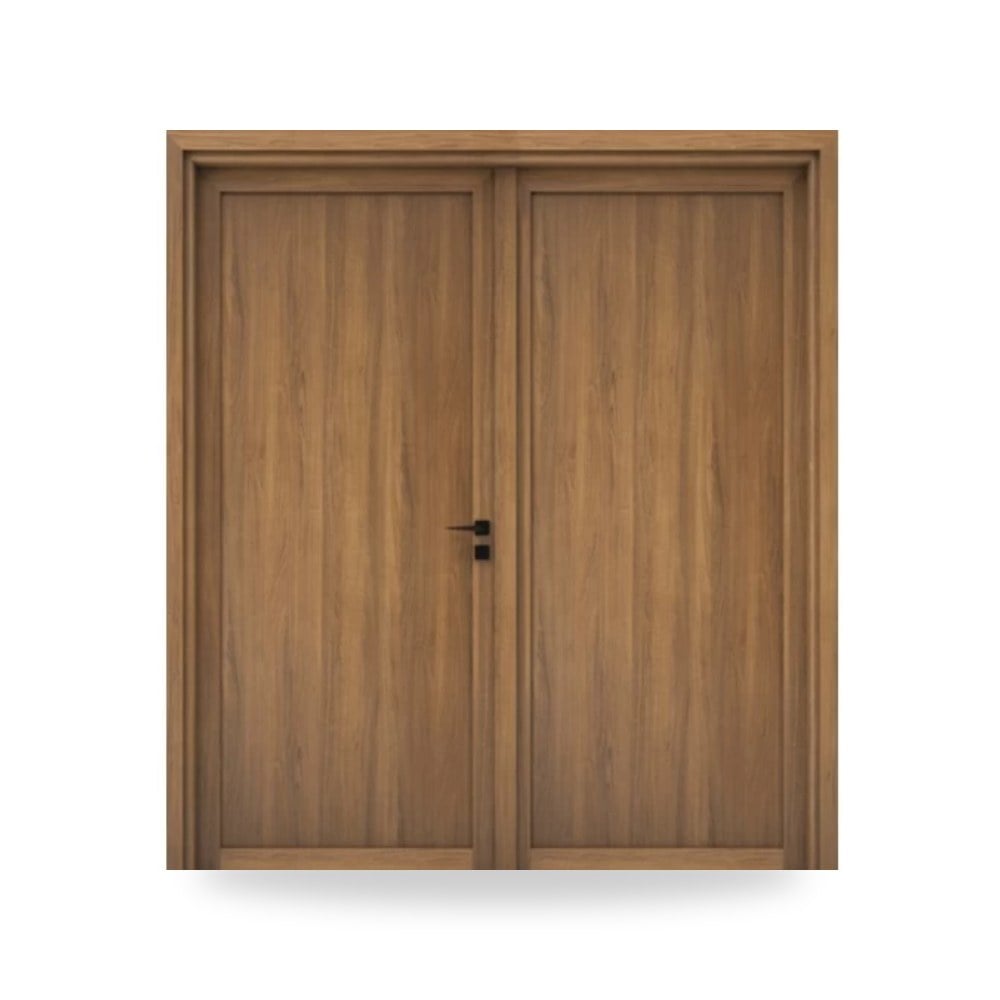باب خشب مزدوج كلاسيكي للمداخل والصالونات 220 × 235 سم لون بني موديل tr17-914