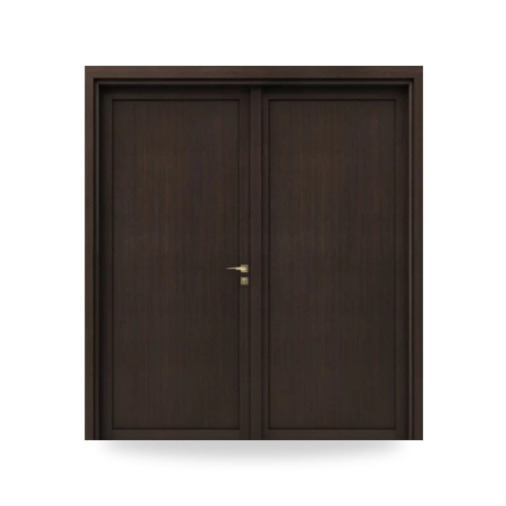 باب خشب مزدوج كلاسيكي للمداخل والصالونات 220 × 235 سم لون بني موديل tr17-820