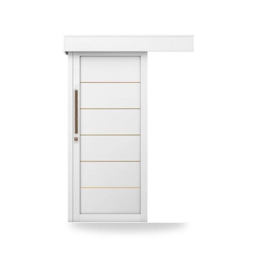 باب سحاب خشبي بريميوم فاخر بتصميم عصري 110×265 سم لون أبيض موديل gm01-508