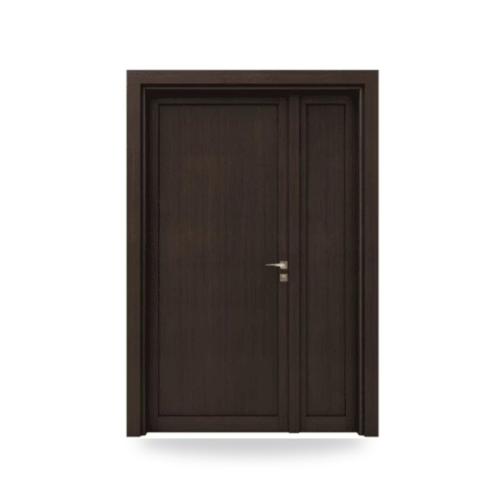 باب خشبي درفة ونصف فاخر - 160 × 235 سم - سمك 6 سم - باللون البني الغامق - مقاوم للرطوبة