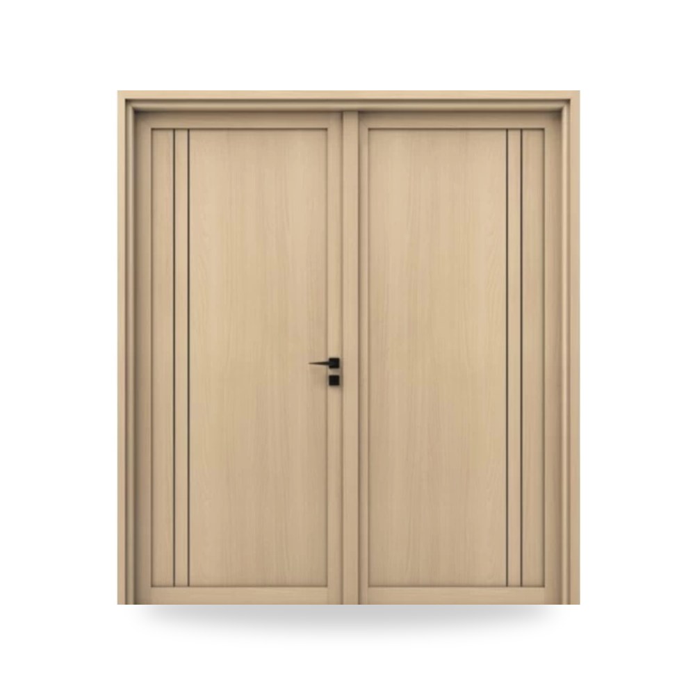 باب خشب مزدوج كلاسيكي للمداخل والصالونات 220 × 235 سم موديل wpc-bm02-704