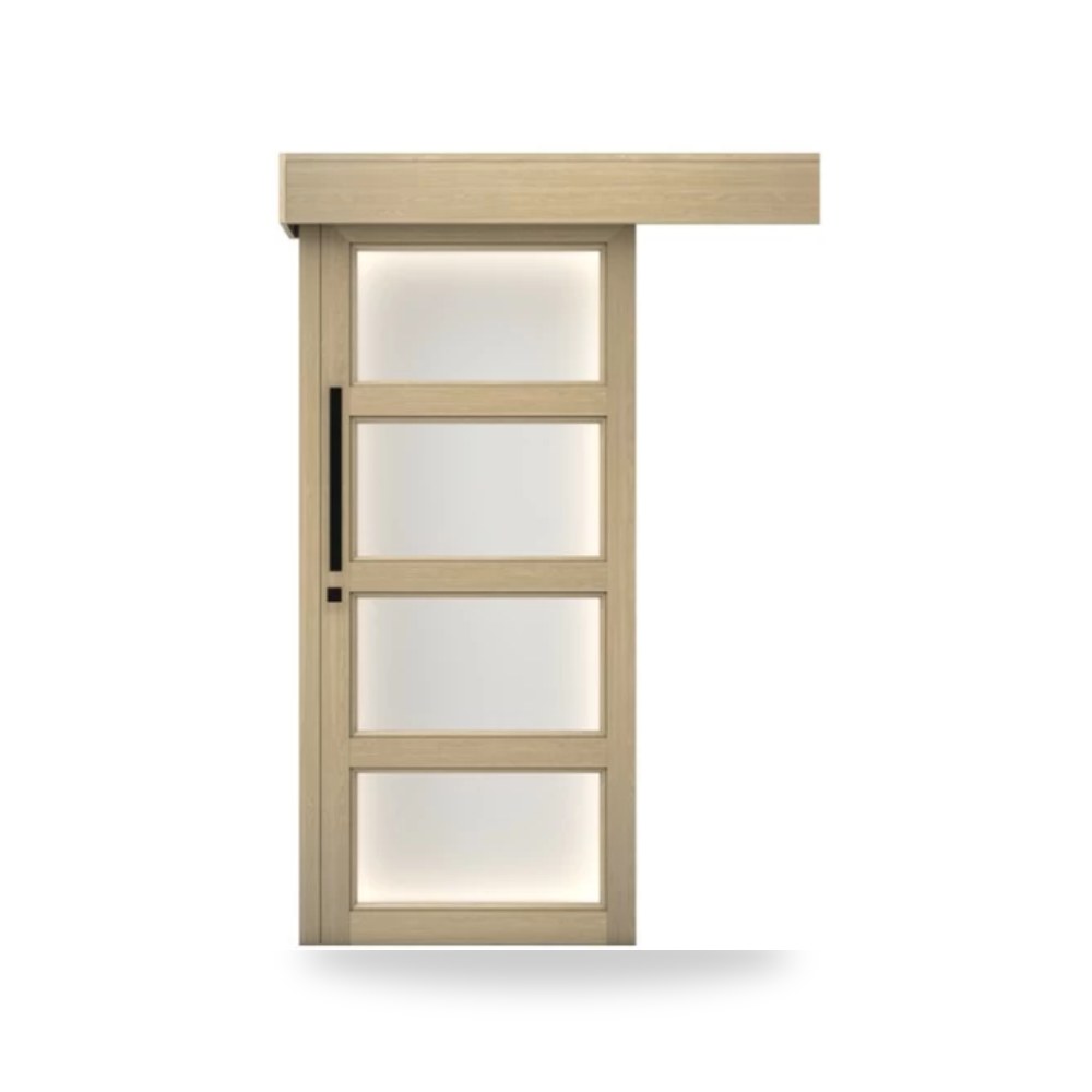 باب سحاب خشبي بريميوم فاخر بتصميم عصري 160 × 235 سم لون بيج موديل gpr01-750 YT-34850636