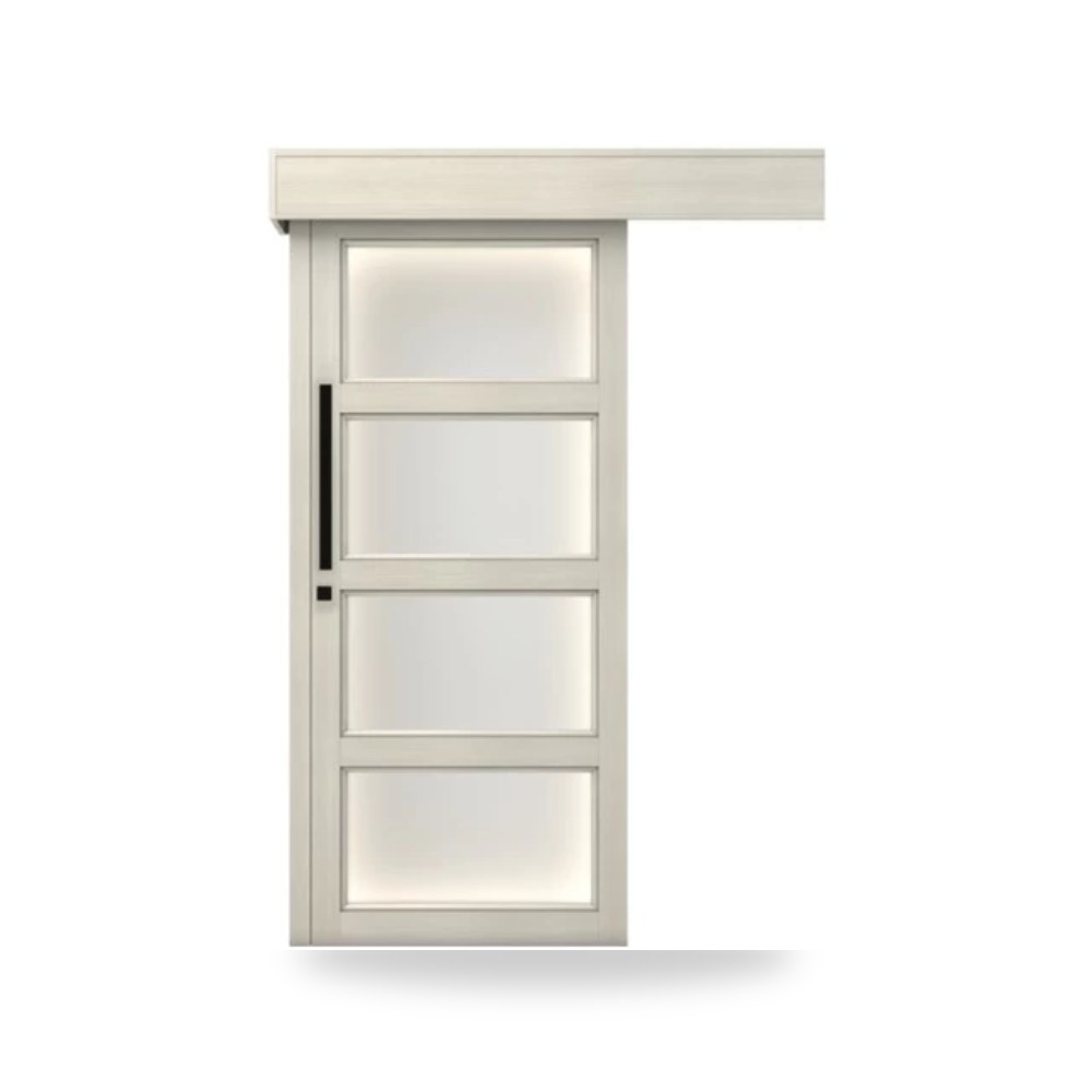 باب سحاب خشبي بريميوم فاخر بتصميم عصري 160 × 235 سم لون رمادي موديل gpr01-761