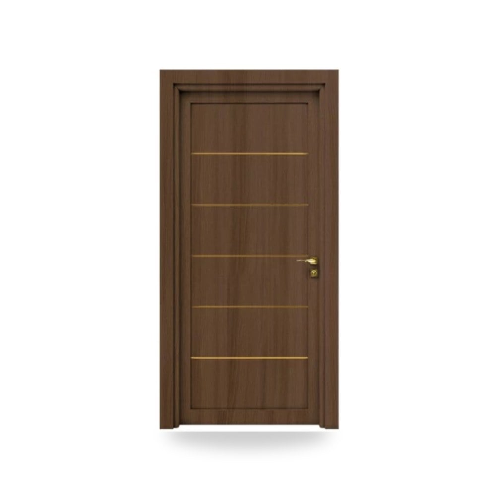 باب خشبي مفرد فاخر - 115 × 235 سم - سمك 6 سم - باللون البني الطبيعي - موديل GM01 موديل