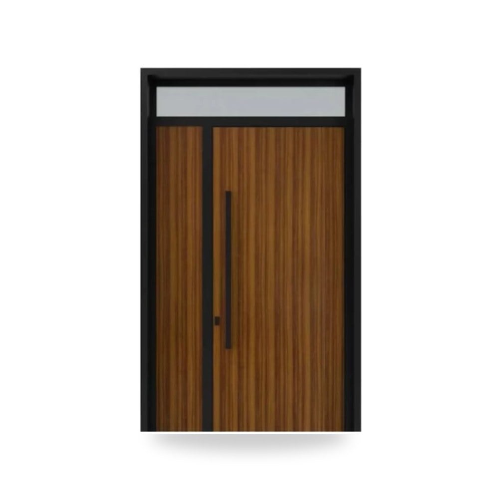 ابواب خارجيه المنيوم مقاس 220 × 235 سم سماكة 6 سم لون أسود وبني - AL-72 موديل al-72-705