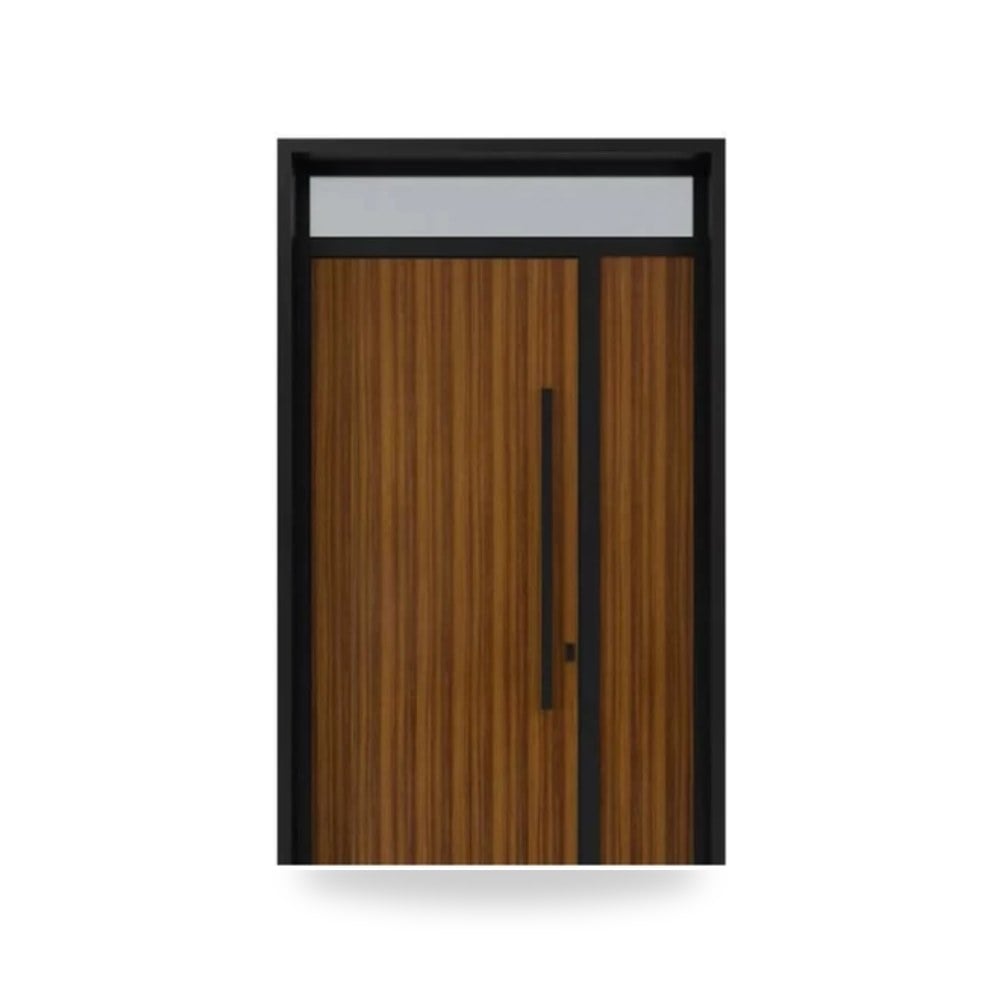ابواب خارجيه المنيوم مقاس 220 × 235 سم سماكة 6 سم لون أسود وبني - AL-75 موديل al-75-543