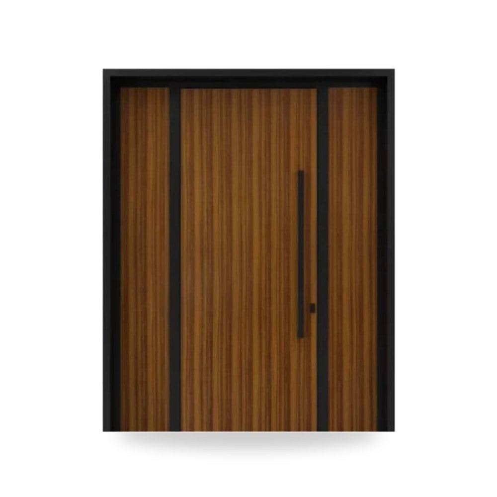 ابواب خارجيه المنيوم مقاس 220 × 235 سم سماكة 6 سم لون أسود وبني - موديل 82-638