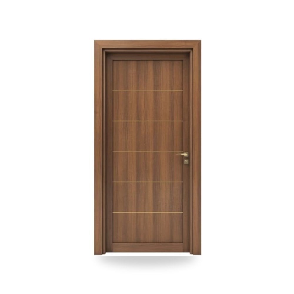 باب خشبي مفرد فاخر - 115 × 235 سم - سمك 6 سم - باللون البني الطبيعي - موديل GM01