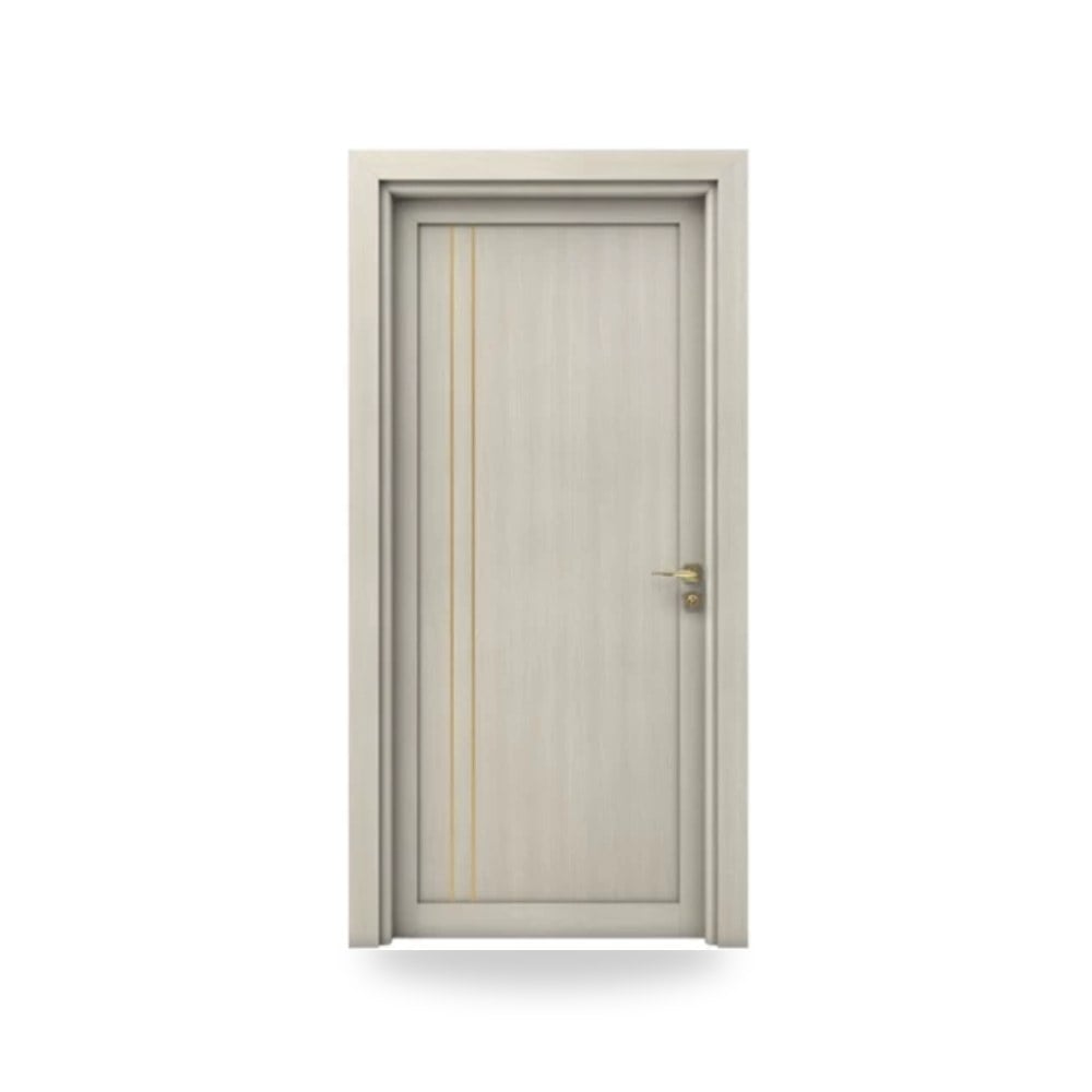 باب خشبي مفرد فاخر - 115 × 235 سم - سمك 6 سم - بتشطيب معماري أنيق - مقاوم للرطوبة