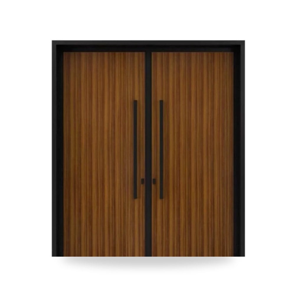 ابواب خارجيه المنيوم مقاس 220 × 235 سم سماكة 6 سم لون أسود وبني - موديل 94-448